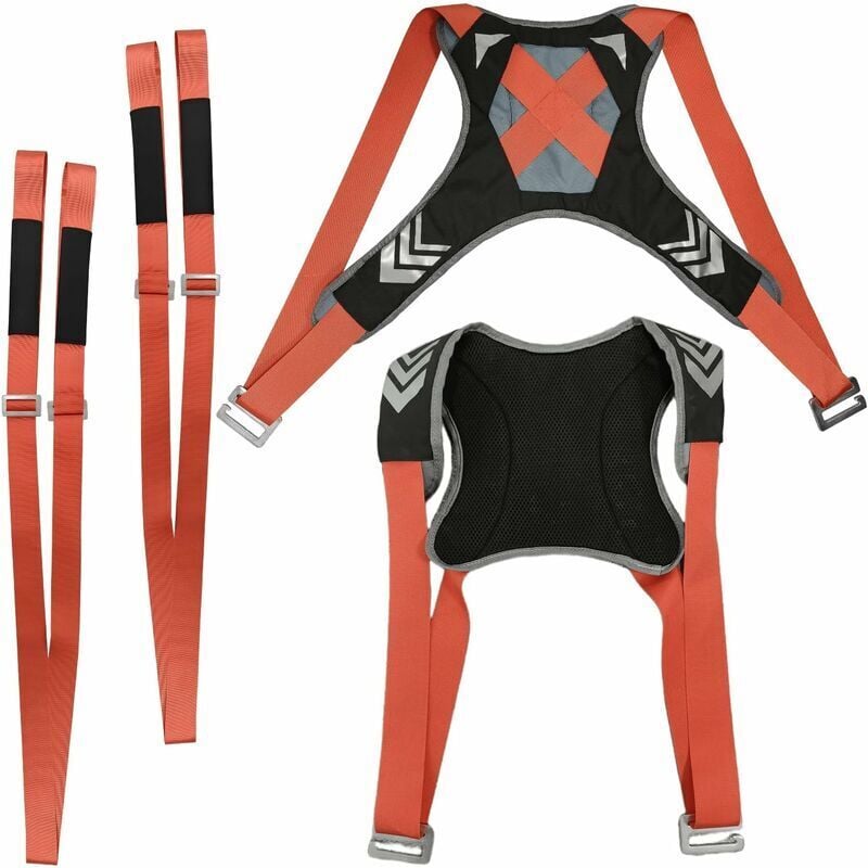 4 Pièces Sangle de Levage Demenagement, Système de Levage et de Déplacement de 2 Personnes, Réglable Sangles de Transport, Demenagement Accessoire