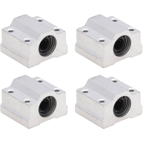 4 pièces SCS8UU Bloc de glissement à billes linéaires en alliage d'aluminium pour machine CNC, alésage de 8 mm