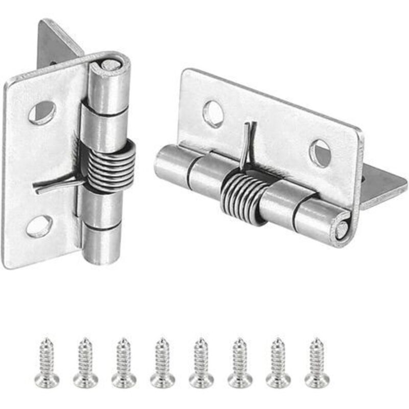 4 pieces self closing spring hinges(3.8 cm), 304 stainless steel spring door hinges, self closing hinges for invisible doors