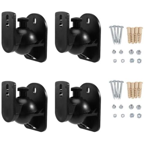 4 PièCes SéRies Support de Mural Haut-Parleur Universel Pince Plafond avec Rotation RéGlable L'Angle Pivotement et D'Inclinaison