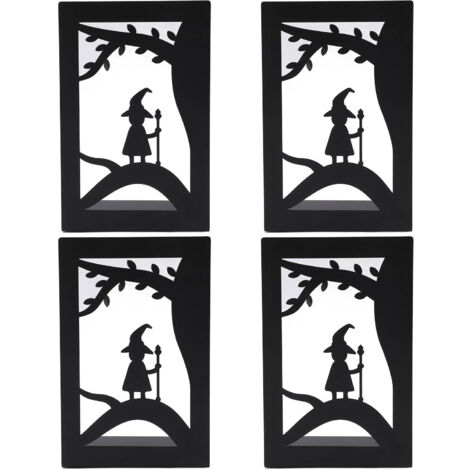 4 pièces serre-livres robustes en métal lourd avec patins antidérapants, pour bibliothèque, école ou bureau, design élfe de forêt