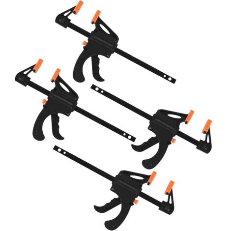 4 Pièces Serres-joints à Une Main, Pince à Barre à Cliquet, Rapide à Cliquet à Libération, Clamp Barre de Fixation pour Bois, Collier Serrage Plastique - 4 Pouces