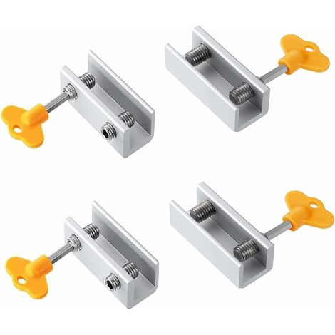 4 Pièces Serrure Fenêtre Coulissante, Serrures de Antivol Sécurité Enfant Réglables avec Double Boucle, Serrure de Cadre de Porte en Alliage D'aluminium, pour Appartements, Dortoirs