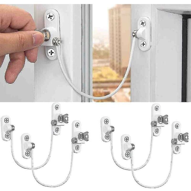 SNQ - 4 pièces serrures de limiteur de fenêtre limiteurs de fenêtre serrures de fenêtre de sécurité pour bébé serrures de fenêtre serrures de porte