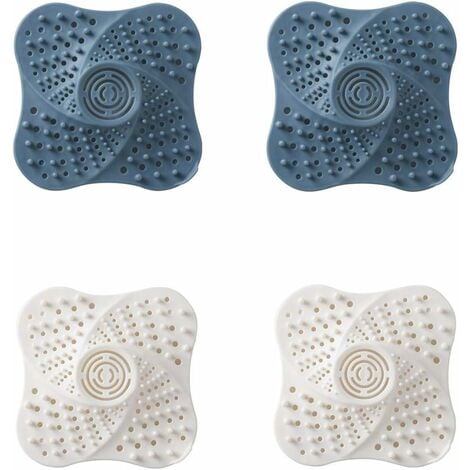 5pcs Hair Catcher Shower Drain Covers, Durable TPR Hair Stopper Drain Protector, Bathtub Sink Strainer, Easy to Install and Clean, Suit for Bathroom