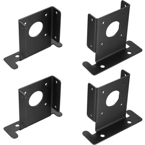 4 pièces – Socle de fixation réglable pour poteaux de pergola, support au sol avec douille et boulon fileté, compatible avec poteaux en bois 90 × 90 mm