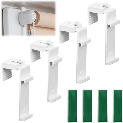 4 Pièces Support À Pince Long Pour Stores Enrouleurs Doubles, Support De Serrage Universel Avec Rail Support En Tissu Séparé Fixation Store Sans Percage Pour Stores Enrouleur Duo Stores Vénitiens (B)