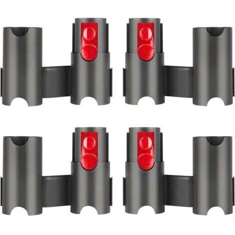 4 Pièces Support D'accessoires pour Dyson Aspirateur, Robuste et Facile à Utiliser, Support de Rangement pour Dyson Aspirateur, Large Compatibilité, pour Dyson V7 V8 V10 V11 V15 (Noir + Rouge)