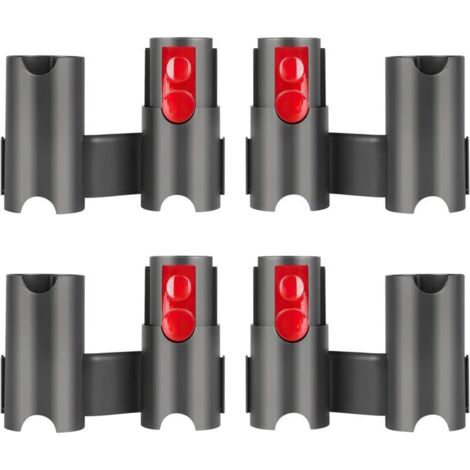 4 Pièces Support D'accessoires pour Dyson Aspirateur, Robuste et Facile à Utiliser, Support de Rangement pour Dyson Aspirateur, Large Compatibilité, pour Dyson V7 V8 V10 V11 V15 (Noir + Rouge)