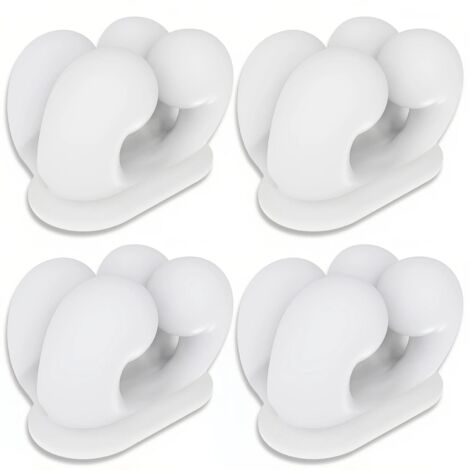4 Pièces Support de Brosse à Dents en Silicone, Blanc, Multifonction Support Rasoir Douche, Porte Brosse à Dents Mural sans Percer, pour Contenir Brosses à Dent, Rasoirs, Clés