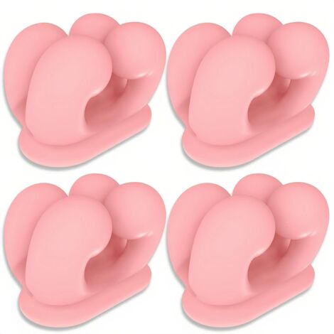 4 Pièces Support de Brosse à Dents en Silicone, Rose, Multifonction Support Rasoir Douche, Porte Brosse à Dents Mural sans Percer, pour Contenir Brosses à Dent, Rasoirs, Clés