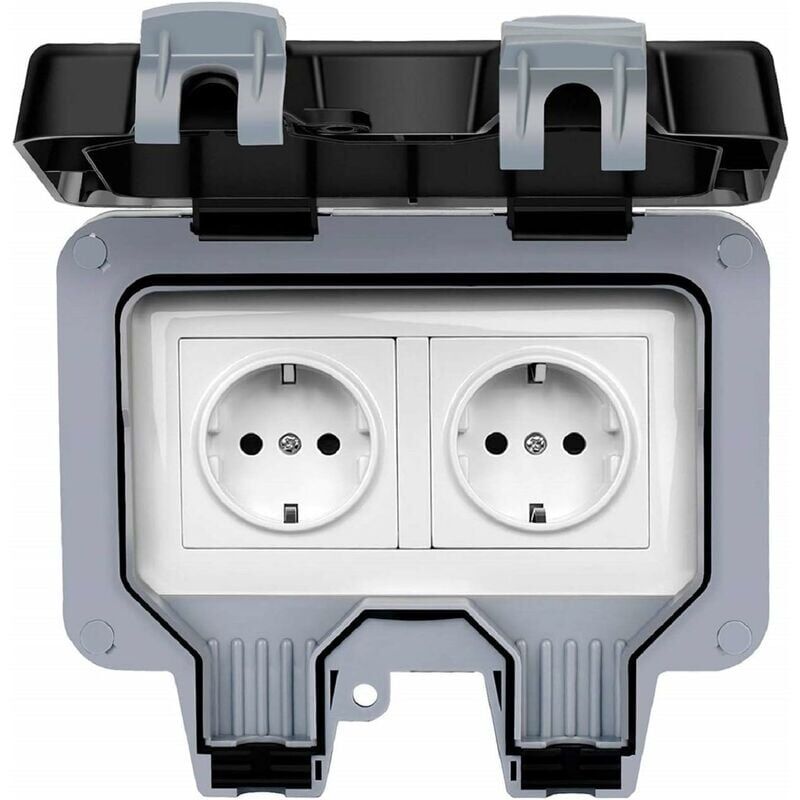 Prise PC IP66 Étanche Anti Poussière Mural Norme Allemande 220-250V 16A 100Mo 50mH Fiche Femelle Mâle Prise Courant Plug Imperméable Etanchéité