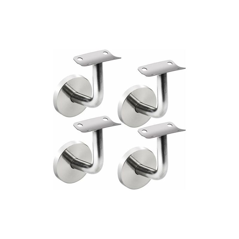 Yzmrbdqc - Support Main Courante Inox 304 pour Rampe Escalier Support Mural Rampe Bois Argent (4 Pièces)