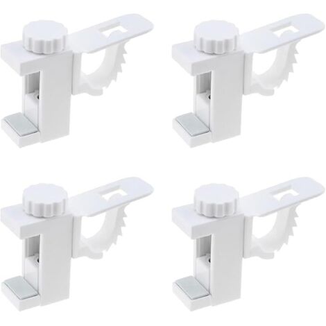 4 Pièces Support de Support de Pince Porte-Rideaux, Support De Support De Pince Porte-Rideaux, Barre Transversale Réglable Tringle à Rideaux Stockage De Serviette Crochet pour Organisateur