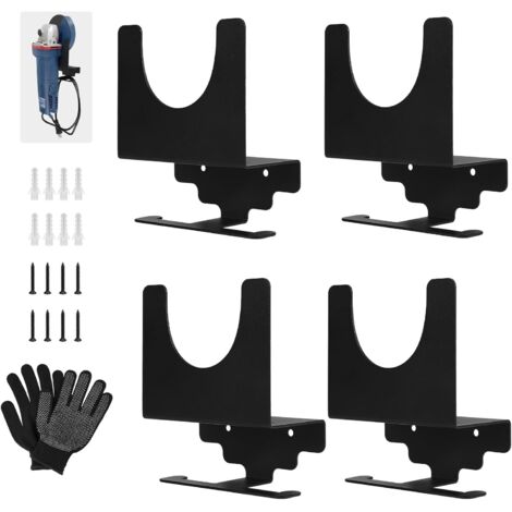 4 Pièces Support Meuleuse D'angle, Acier Au Carbone, Rangement Câble, Pour Atelier Et Garage