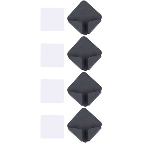 4 Pièces Support Murale pour Câbles Électriques, Rangement Prise sans Perçage, Porte-Câble Noir