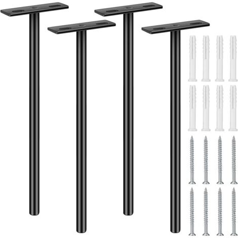 4 Pièces Support pour Etagère Flottante Invisible, Support d'Étagère Caché, Support Plateau Flottant en Bois Dissimulé à Fixation Murale pour Étagère Tablette Flottante (20.4x6cm)