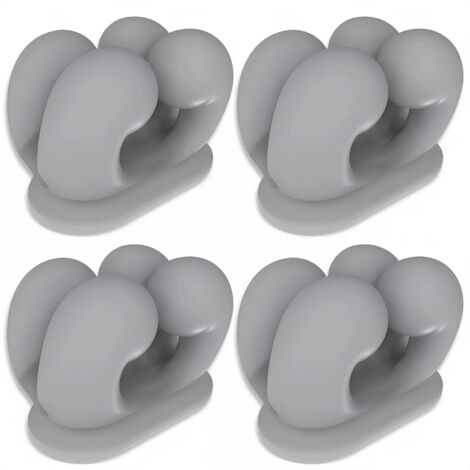 4 Pièces Support Rasoir Douche en Silicone, Gris, Multifonction Support de Brosse à Dents, Porte Brosse à Dents Mural sans Percer, pour Contenir Brosses à Dent, Rasoirs, Clés