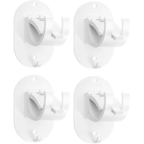 4 Pièces Support Tringle Rideaux sans Percage Accroche Rideau sans Percage, Crochet pour Fenetre a Clipser Rideau Adhesif Supports de Tringle à Rideaux pour Tringle a Rideaux (Blanc)