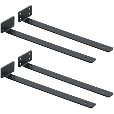 4 Pièces Supports d' Étagère Flottants Mural, Large Éventail d'Applications, Equerre Etagere Murale Durable/Pratique, 29.8 x 4 x 6.5 CM, Noir