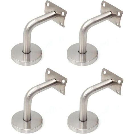 4 Pièces Supports de Rampe d'escalier en Acier Inoxydable Balustrade Murale Support de Tube 90° Supports de Main Courante pour Fixation Murale Escalier Support Mural de Garde-Corps Supports Mur