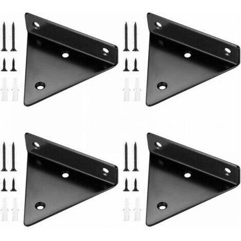 4 Pièces Supports d'étagère Flottants, Supports à Tablettes Muraux Triangulaires Invisibles, Equerre Etagere Murale Métal pour étagère，10x8CM