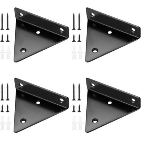4 Pièces Supports d'étagère Flottants, Supports à Tablettes Muraux Triangulaires Invisibles, Equerre Etagere Murale Métal pour étagèrea