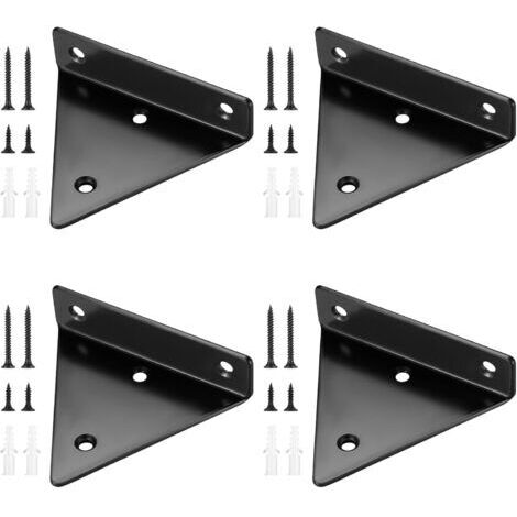 4 Pièces Supports d'étagère Flottants, Supports à Tablettes Muraux Triangulaires Invisibles, Equerre Etagere Murale Métal pour étagèredengyank