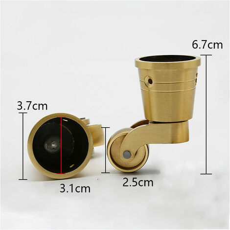 4 Pieces Swivel Casters, Copper Round Casters Antique Casters No Noise Portable Can Rotate 360Ḟ for Sofa/Chair/Coffee Table/Shelf