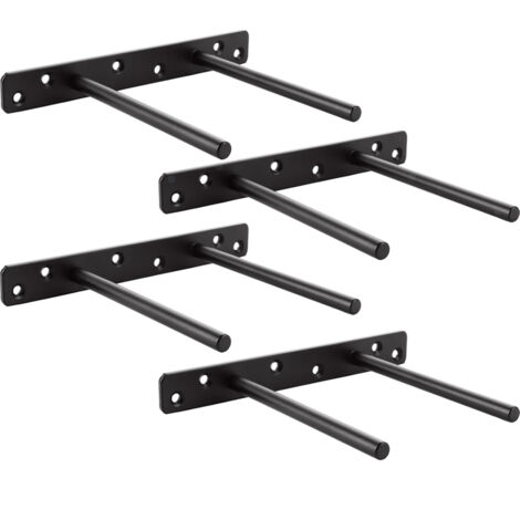 4 Pièces T Equerre Etagere Murale, Support Etagere Invisible , Fixation Invisible Étagère Convient pour le Montage Mural dans la Cuisine ou le Salon