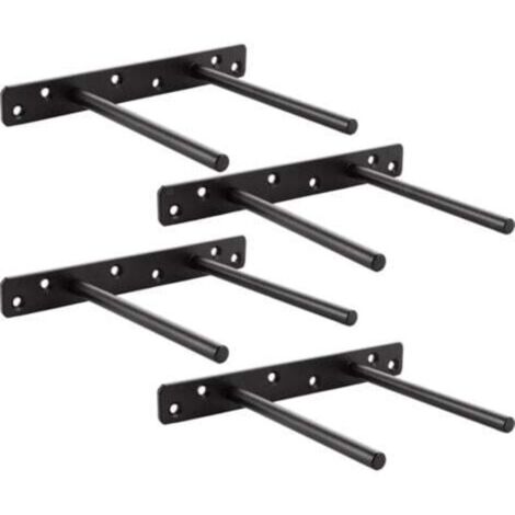 4 Pièces T Equerre Etagere Murale, Support Etagere Invisible , Fixation Invisible Étagère Convient pour le Montage Mural dans la Cuisine ou le Salon