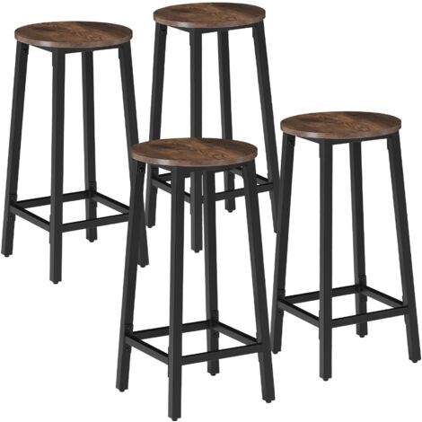 4 Pièces Tabourets Industriels Réglables Industrial Dark
