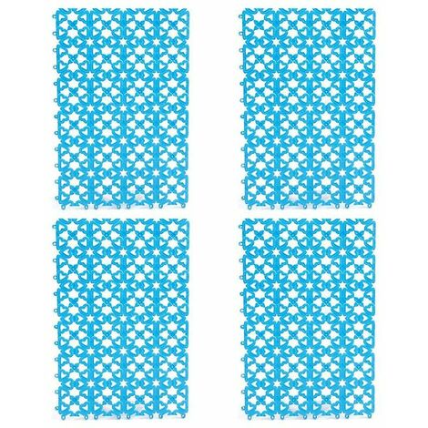 4 pièces tapis de cage de lapin pour pieds fuite d'eau conception coussinet creux en plastique pour lapin bleu