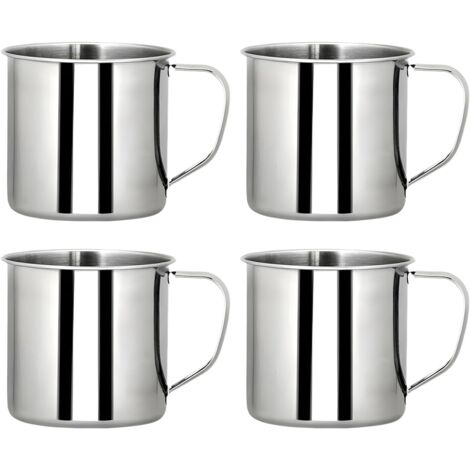 4 pièces tasse à boire acier inoxydable tasse de camping tasse incassable Tasse à thé Mug à café Randonnée Camping Mug Tasse à Café (350ml)