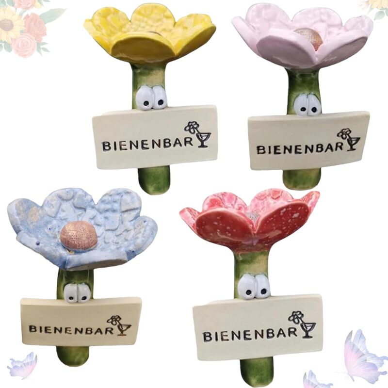 4 Pièces Tasse à Boire Pour Abeilles, Abreuvoirs à insectes, Gobelet pour insectes, Gobelets à Boire pour Abeilles Colorés, Jardin Tasse à Boire Pour