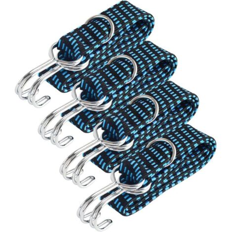 4 Pièces Tendeurs Elastique avec Crochets, Tendeur de Bagages Élastique, Ajustable 1M Élastique, Tendeur Elastique, Sangle E
