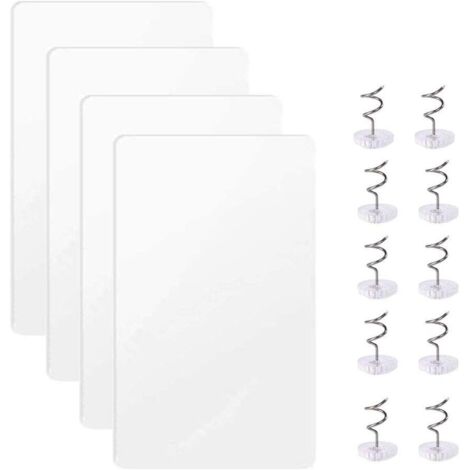 4 Pièces Transparent Protecteurs de Meubles, Adhésif Anti Rayures pour Chat, Protecteurs Anti Griffes Chat, avec épingles,pour Canapé, Tapis, Portes, Comptoirs, Table-Fei Yu