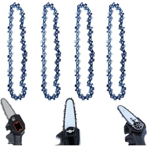 4 pièces tronçonneuse chaîne 6 pouces, pièces de rechange tronçonneuse à batterie chaîne tronçonneuse électrique pour mini tronçonneuse à batterie à main 6 pouces, chaînes universelles