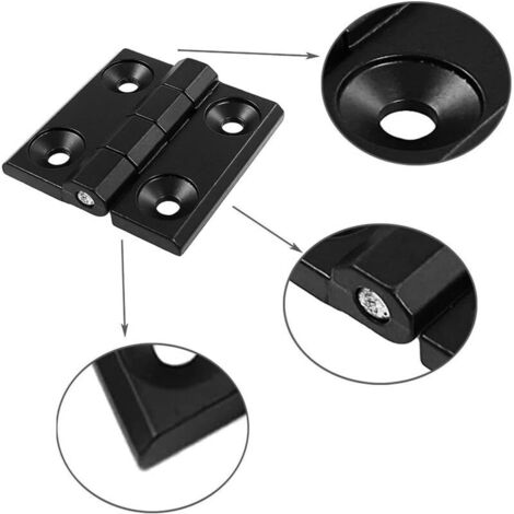 4 Pièces Trous de Charnière Plats Pliants Butt Charnière à roulement billes Noir Charnières Aluminium Exterieur Charnière Inox Charniere Porte Lourde pour Portes Pleines Intérieures et Extérieures