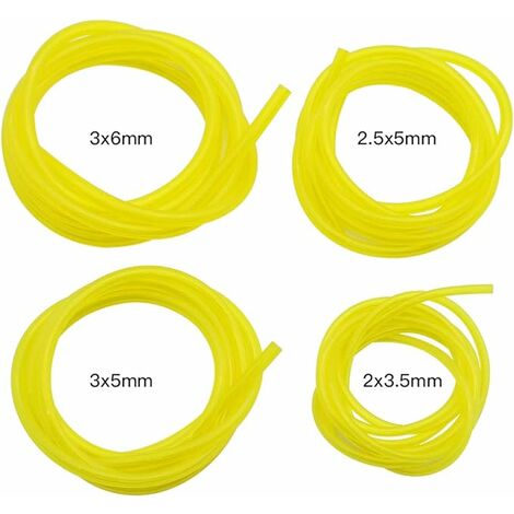 4 Pièces Tuyaux d'Essence Longueur 1 m Universel Tuyau de Conduite de Carburant Outils de Jardin Jaune Transparent pour Souffleur Coupe-bordure Tronçonneuse Tondeuse à Gazon Accessoires.Gu.B/bon