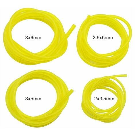 4 Pièces Tuyaux d'Essence Longueur 1 m Universel Tuyau de Conduite de Carburant Outils de Jardin Jaune Transparent pour Souffleur Coupe-bordure Tronçonneuse Tondeuse à Gazon Accessoires.Gu.B/bon