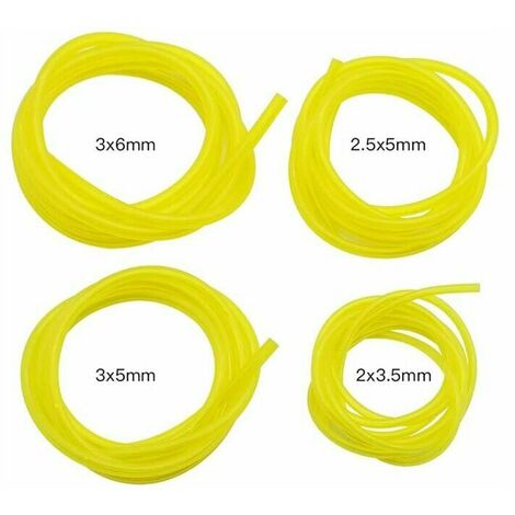 4 Pièces Tuyaux d'Essence Longueur 1 m Universel Tuyau de Conduite de Carburant Outils de Jardin Jaune Transparent pour Souffleur Coupe-bordure Tronçonneuse Tondeuse à Gazon Accessoires.Gu.B/bon