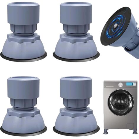 4 Pièces Universel Patin Machine à Laver  , Gris Anti Vibration Machine à Laver Tapis Ajustable 10 à12 Cm, Amortisseurs de Machine à Laver pour Machine à Laver et Sèche-Linge