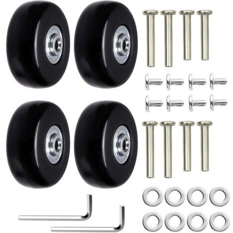 4 Pièces Valise Roues de Rechange Valise Roues Remplacement Roue de Valise Universelle Bagages Essieux et roulettes roulettes de Rechange Réparation pour Les Bagages Valise (40mm x 18mm)