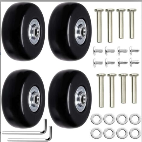 4 Pièces Valise Roues de Rechange Valise Roues Remplacement Roue de Valise Universelle Bagages Essieux et roulettes roulettes de Rechange Réparation pour Les Bagages Valise