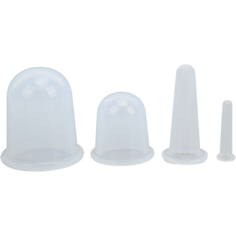 4 pièces Ventouses en Silicone Anti-Cellulite et Lissage du Visage, Set de Thérapie par Vide