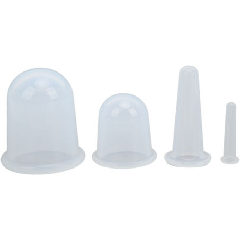 4 pièces Ventouses en Silicone Anti-Cellulite et Lissage du Visage, Set de Thérapie par Vide