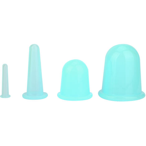 4 pièces Ventouses Visage Massage Anti-Âge Lifting Fermeté Soin du Visage (Vert)