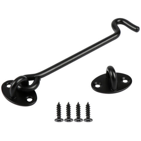 4 Pièces Verrou Porte Coulissante Serrure, Volet Loquet Porte Verrou Portail à Bascule Boulon avec Vis et Serrure de Fenêtre Loquet à Crochet de Porte Verrouillage pour Porte Fenêtre
