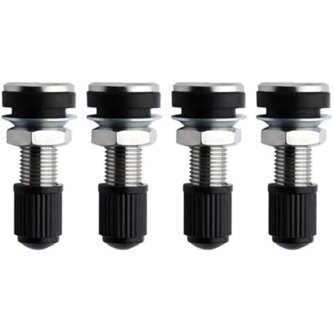 4 pièces Voiture Moto Pneu Valve Tubeless Potence en métal avec Capuchon Anti-poussière